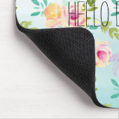 Aqua Ombre Roze Gele Bloemen Muismat (Hoek)