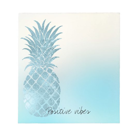 Aqua Ombre tropische ananas Notitieblok (Voorkant)