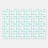 Aqua Ombre Waterverf Zee Schildpad Print Inpakpapier Vel (Voorkant)