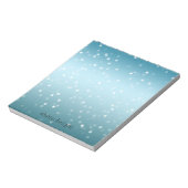 Aqua Ombre White Bokeh Confetti Notitieblok (Linkerzijde)