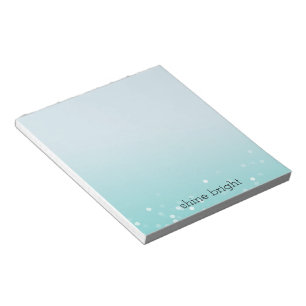 Aqua Ombre Witte Bokeh Confetti Stippen Notitieblok
