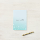 Aqua Ombre Witte Bokeh Confetti Stippen Post-it® Notes (Op bureau)