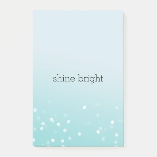 Aqua Ombre Witte Bokeh Confetti Stippen Post-it® Notes (Voorkant)