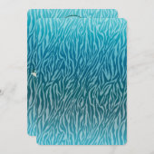 Aqua Ombre Zebra Print Baby shower Kaart (Voorkant / Achterkant)
