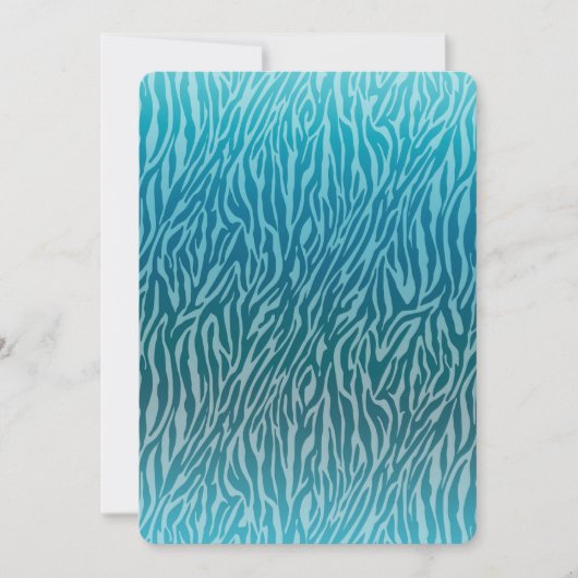 Aqua Ombre Zebra Print Baby shower Kaart (Voorkant)