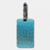 Aqua Ombre Zebra Print Monogram Bagagelabel (Achterkant verticaal)