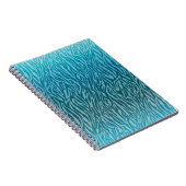Aqua Ombre Zebra Print Notitieboek (Rechterzijde)