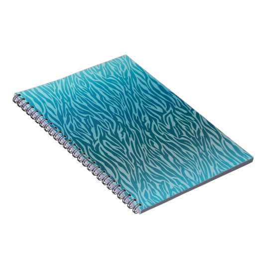 Aqua Ombre Zebra Print Notitieboek (Rechterzijde)