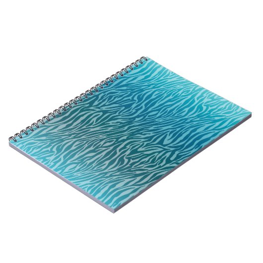 Aqua Ombre Zebra Print Notitieboek (Linkerzijde)