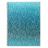 Aqua Ombre Zebra Print Notitieboek (Voorkant)