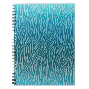 Aqua Ombre Zebra Print Notitieboek