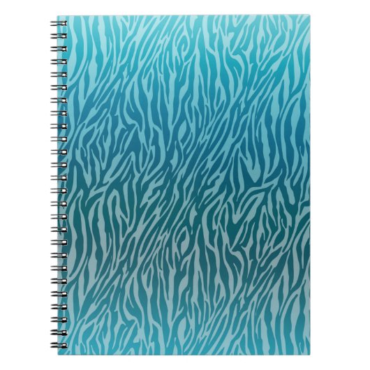 Aqua Ombre Zebra Print Notitieboek (Voorkant)