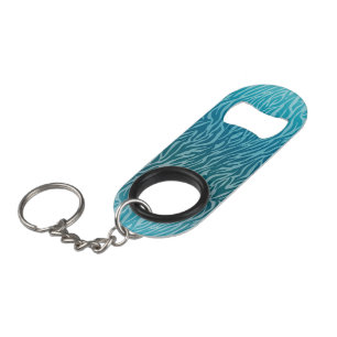 Aqua Ombre Zebra Print Sleutelhanger Flessenopener