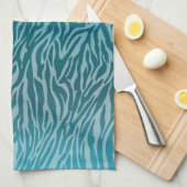 Aqua Ombre Zebra Print Theedoek (Quarter Fold)