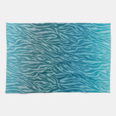 Aqua Ombre Zebra Print Theedoek (Horizontaal)