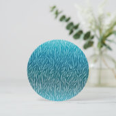 Aqua Ombre Zebra Print Zoet Zestien Kaart (Staand voorkant)