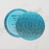 Aqua Ombre Zebra Print Zoet Zestien Kaart (Voorkant / Achterkant)
