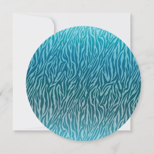 Aqua Ombre Zebra Print Zoet Zestien Kaart (Voorkant)