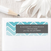 Aqua Ombre Zig Zag Chevron Patroon Etiket (Insitu)