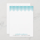 Aqua Ombre Zig Zag Chevron Pattern Note Cards Notitiekaartje (Voorkant / Achterkant)
