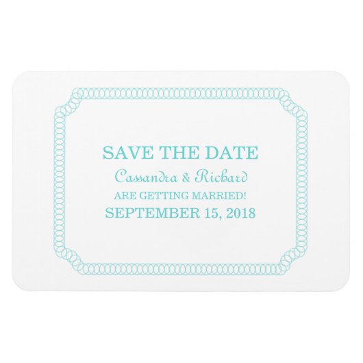 Aqua omcirkelde Ticket sparen de Magnet van de Dat Magneet (Horizontaal)