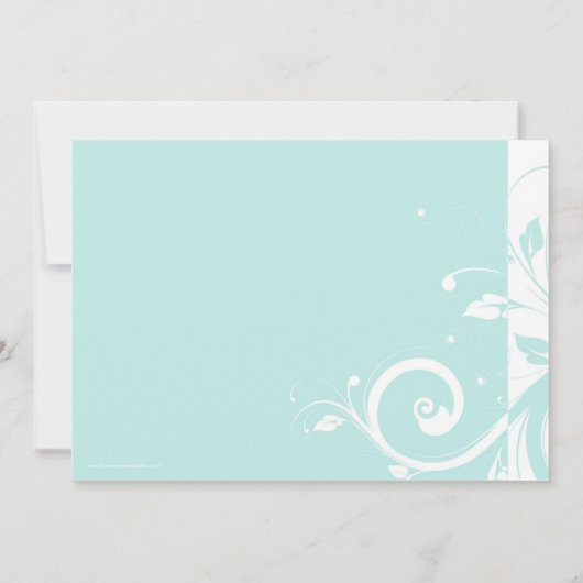 Aqua omgekeerde werveling bruiloft uitnodigingen (Achterkant)
