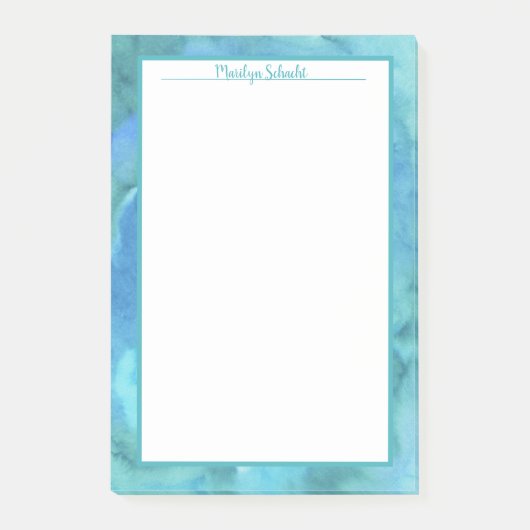 Aqua Onderwater Waterverf Border Post-it® Notes (Voorkant)
