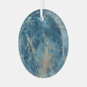 Aqua Onyx Marmer: Ontwerp met hoge resolutie. Glas Ornament (Voorkant links)