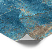 Aqua Onyx Marmer: Ontwerp met hoge resolutie. Poster (Hoek)