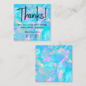 Aqua Opal Texture-kortingskaart Vierkante Visitekaartje (Voorkant / Achterkant)