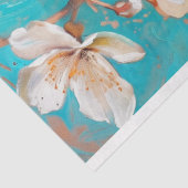 Aqua Oranje Dragonfly Bloemen Decoupage Tissuepapier (Detail)