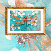 Aqua Oranje Dragonfly  Bloemen Decoupage Tissuepapier
