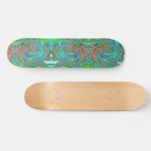 Aqua, Oranje en Groene Groovy Abstracte Retro Art Persoonlijk Skateboard (Horizontaal)