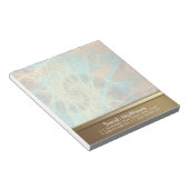 Aqua Oranje Fractal Swirl Notitieblok (Schuin)