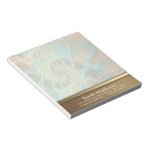 Aqua Oranje Fractal Swirl Notitieblok