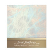 Aqua Oranje Fractal Swirl Notitieblok (Voorkant)