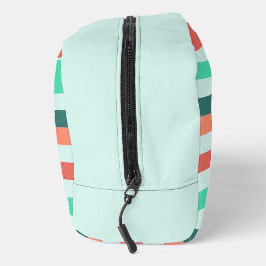 Aqua Oranje gestreepte patroon Modern Toilettasje (Rechts)