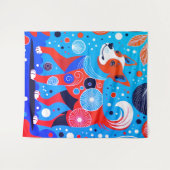 aqua-Oranje hoektand Wandkleed (Voorkant (horizontaal))