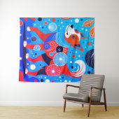 aqua-Oranje hoektand Wandkleed (In Situ (horizontaal))