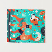 aqua-Oranje hoektand Wandkleed (Voorkant (horizontaal))