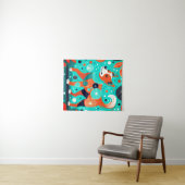 aqua-Oranje hoektand Wandkleed (In Situ (horizontaal))