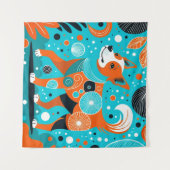 aqua-Oranje hoektand Wandkleed (Voorkant (horizontaal))