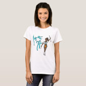 Aqua Oranje Twirl Girl T-Shirt (Voorkant volledig)
