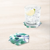 Aqua Orchidee Print Papieren Onderlegger Kartonnen Onderzetters (Insitu)