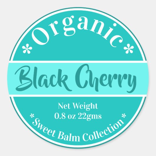 Aqua Organic Lip Balm Labelcollectie Ronde Sticker (Voorkant)