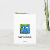 Aqua Owl green Note Kaart (Achterkant)