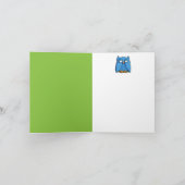 Aqua Owl green Note Kaart (Binnen)