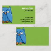 Aqua Owl green Visitekaartje (Voorkant / Achterkant)