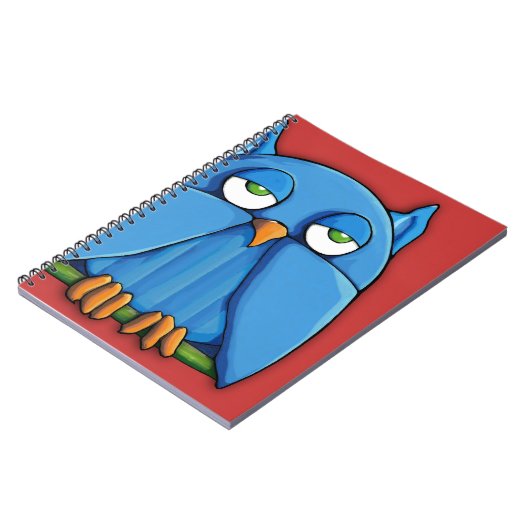 Aqua Owl Red 2-laptop Notitieboek (Linkerzijde)