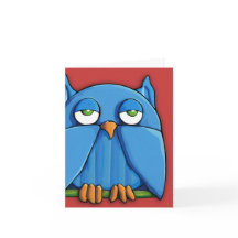 Aqua Owl red Note Kaart